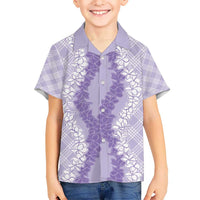 Hawaii Aloha Plumeria Lei Lavender Palaka Hawaiian Shirt - Polynesian Pride