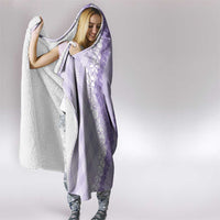 Hawaii Aloha Plumeria Lei Lavender Palaka Hooded Blanket - Polynesian Pride