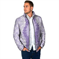 Hawaii Aloha Plumeria Lei Lavender Palaka Padded Jacket - Polynesian Pride