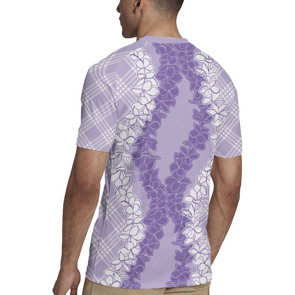 Hawaii Aloha Plumeria Lei Lavender Palaka Rugby Jersey - Polynesian Pride