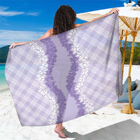Hawaii Aloha Plumeria Lei Lavender Palaka Sarong - Polynesian Pride