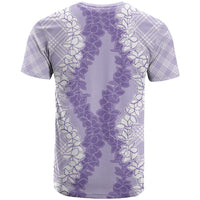 Hawaii Aloha Plumeria Lei Lavender Palaka T Shirt - Polynesian Pride