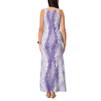 Hawaii Aloha Plumeria Lei Lavender Palaka Tank Maxi Dress - Polynesian Pride