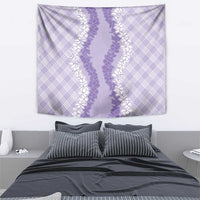 Hawaii Aloha Plumeria Lei Lavender Palaka Tapestry - Polynesian Pride