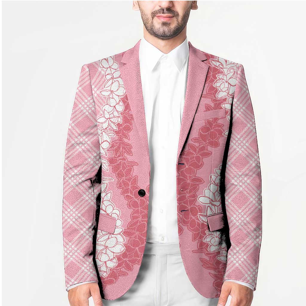Hawaii Aloha Plumeria Lei Pink Palaka Blazer - Polynesian Pride
