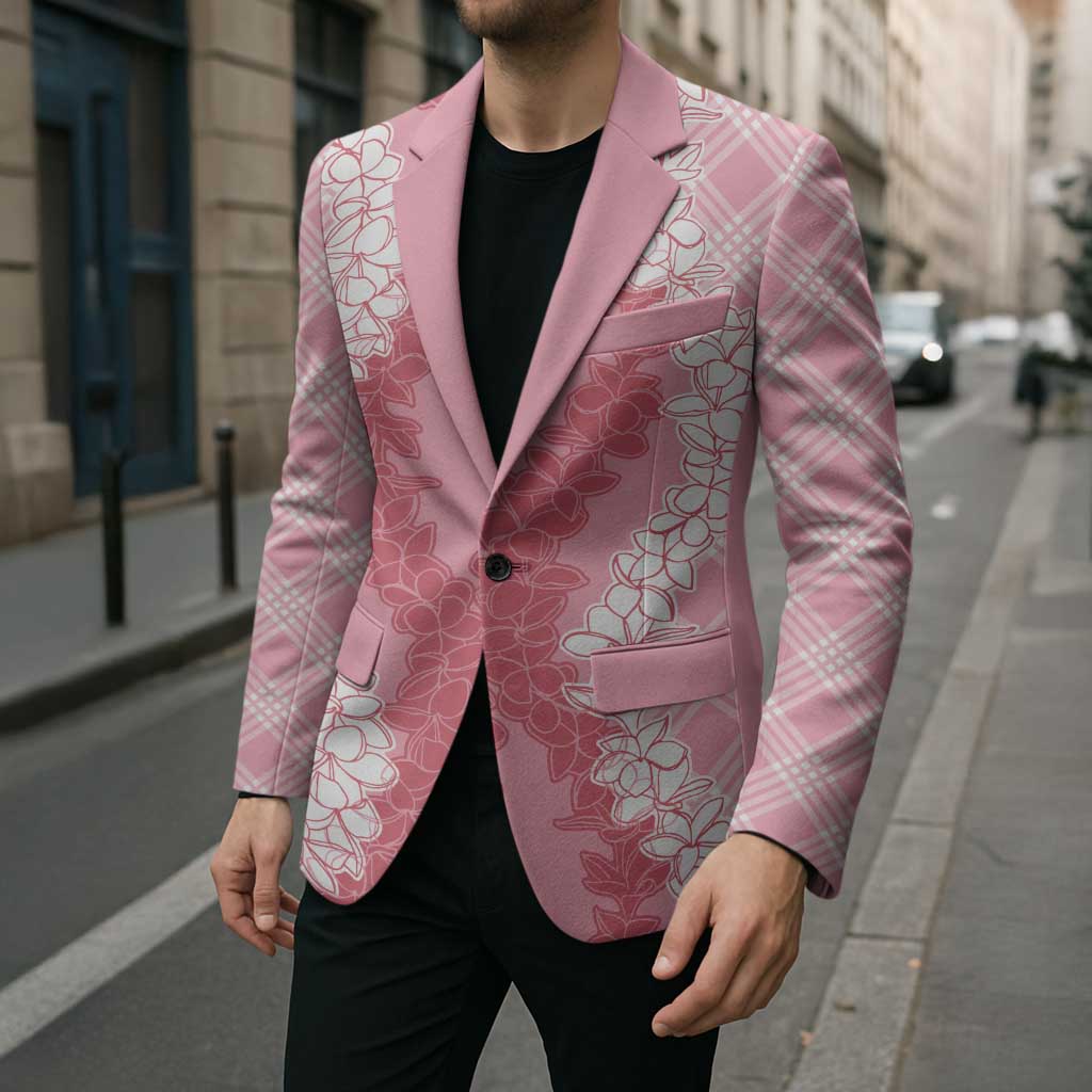 Hawaii Aloha Plumeria Lei Pink Palaka Blazer - Polynesian Pride