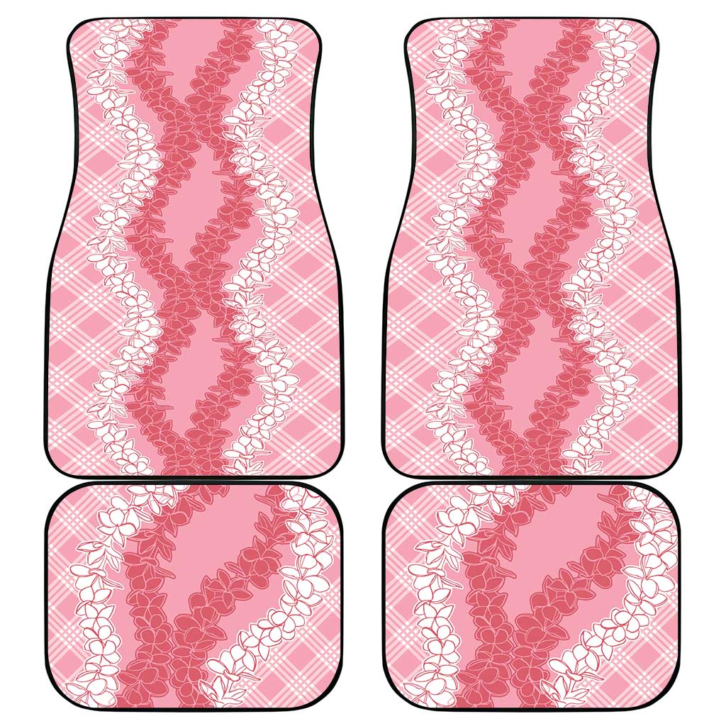 Hawaii Aloha Plumeria Lei Pink Palaka Car Mats - Polynesian Pride