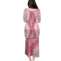 Hawaii Aloha Plumeria Lei Pink Palaka Family Matching Puletasi and Hawaiian Shirt - Polynesian Pride