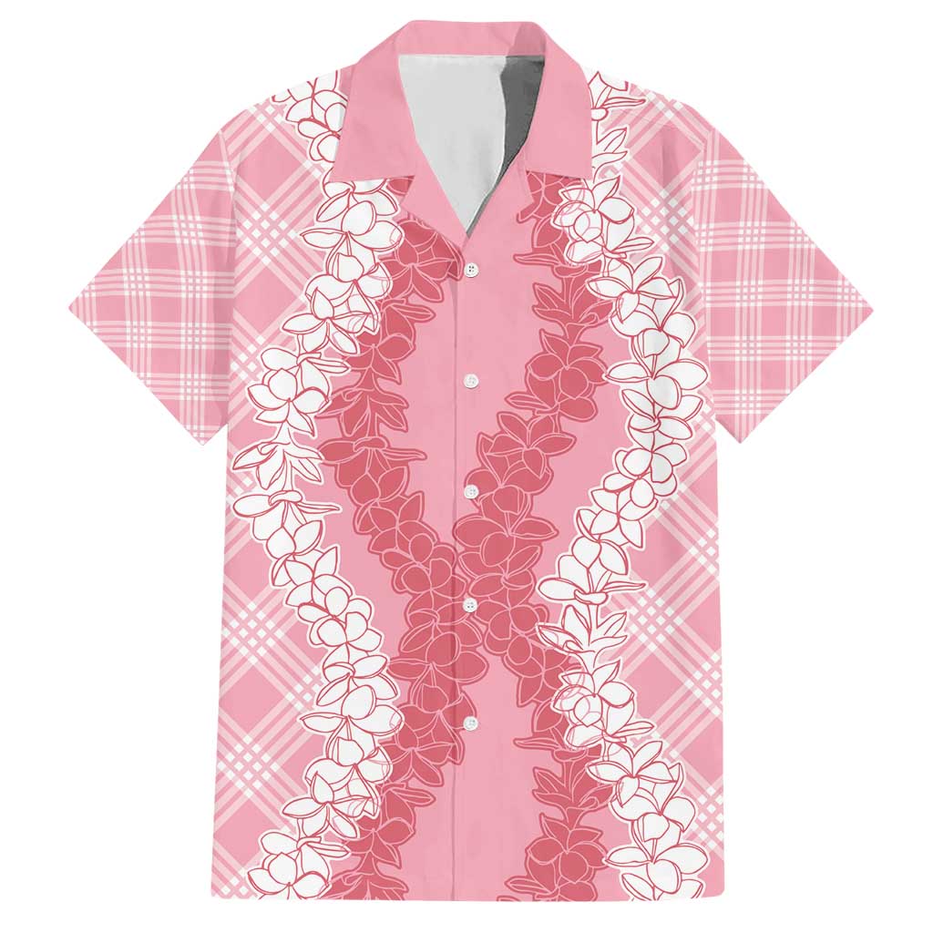 Hawaii Aloha Plumeria Lei Pink Palaka Hawaiian Shirt - Polynesian Pride