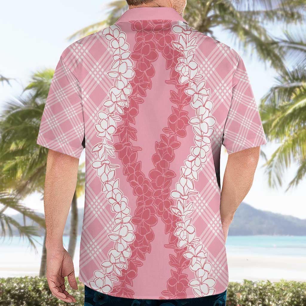 Hawaii Aloha Plumeria Lei Pink Palaka Hawaiian Shirt - Polynesian Pride