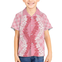Hawaii Aloha Plumeria Lei Pink Palaka Hawaiian Shirt - Polynesian Pride