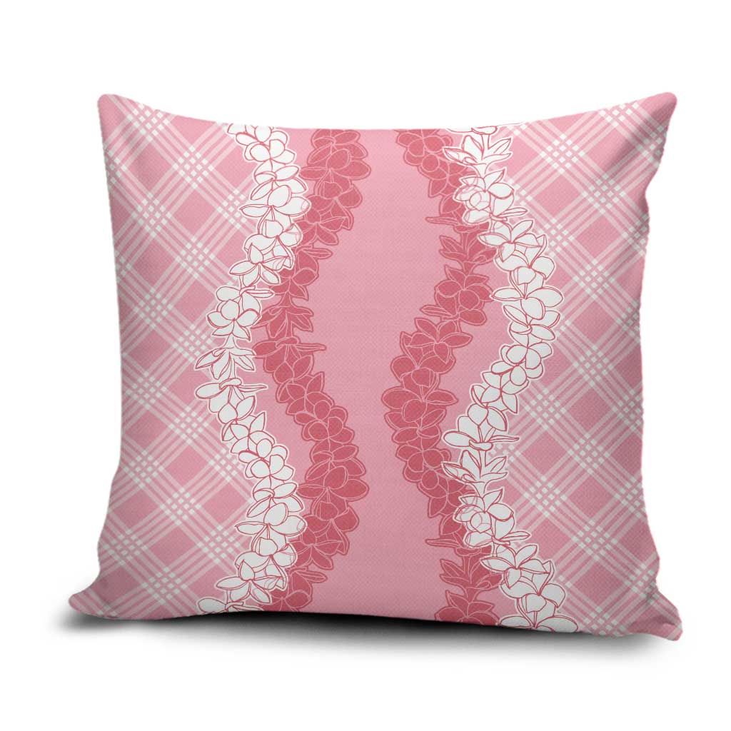 Hawaii Aloha Plumeria Lei Pink Palaka Pillow Cover - Polynesian Pride