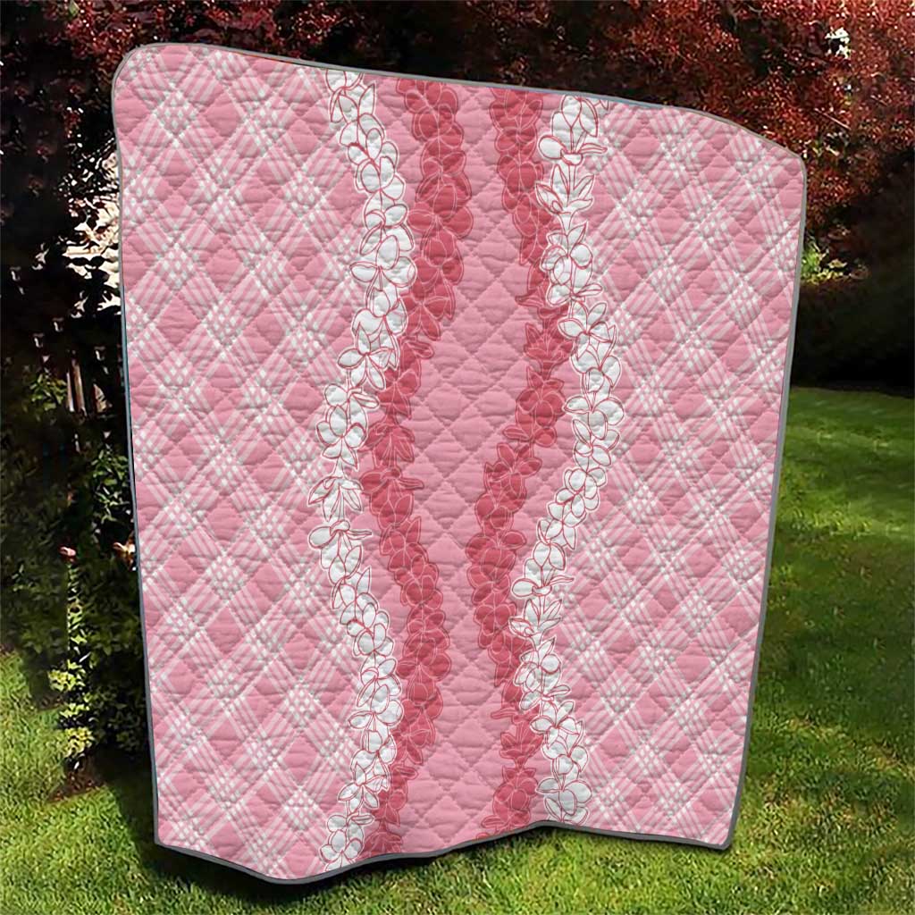 Hawaii Aloha Plumeria Lei Pink Palaka Quilt - Polynesian Pride