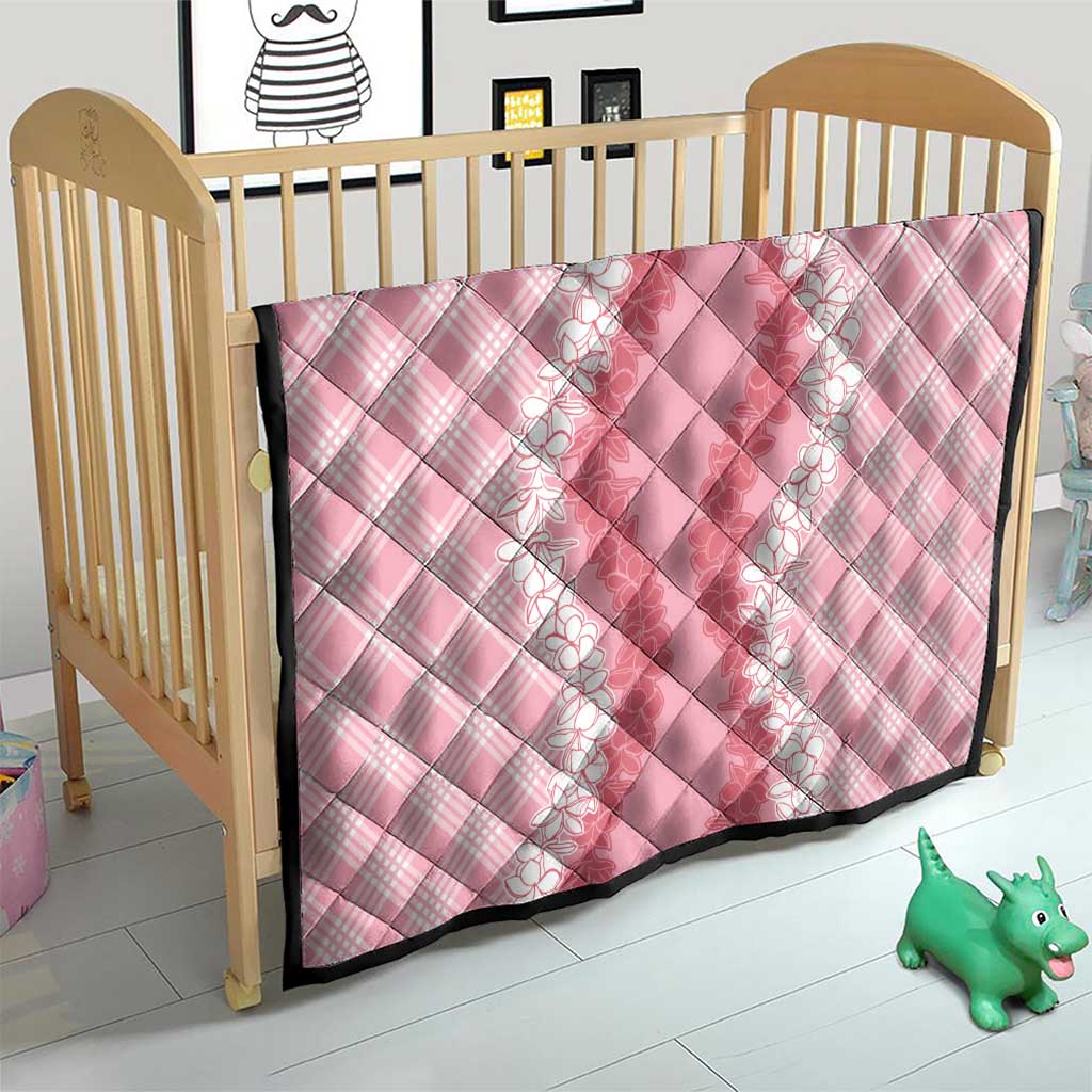 Hawaii Aloha Plumeria Lei Pink Palaka Quilt - Polynesian Pride