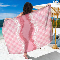 Hawaii Aloha Plumeria Lei Pink Palaka Sarong - Polynesian Pride