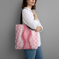 Hawaii Aloha Plumeria Lei Pink Palaka Tote Bag - Polynesian Pride
