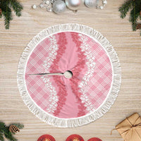 Hawaii Aloha Plumeria Lei Pink Palaka Tree Skirt - Polynesian Pride