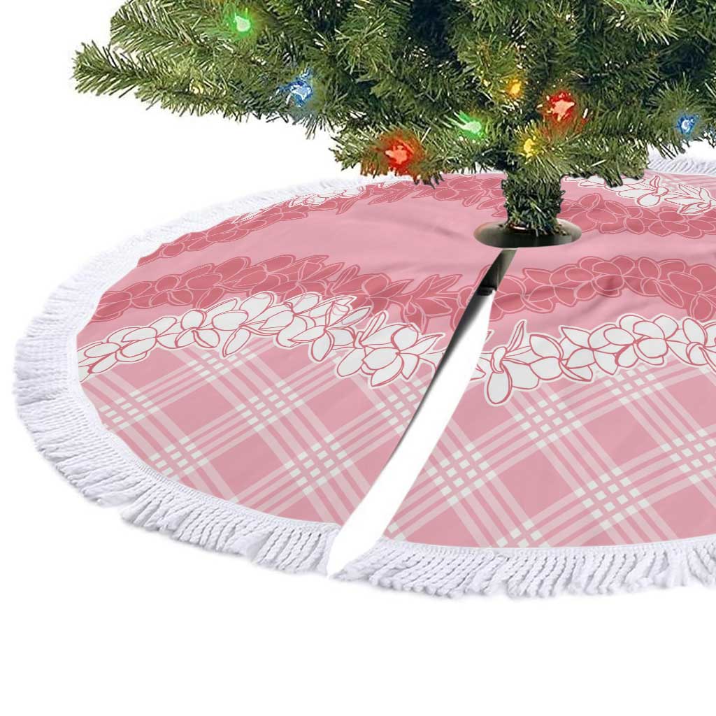 Hawaii Aloha Plumeria Lei Pink Palaka Tree Skirt - Polynesian Pride