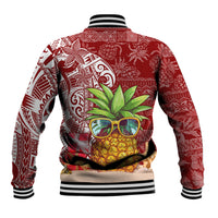Mele Kalikimaka Hawaii Christmas Baseball Jacket Pineapple Party LT7 - Polynesian Pride