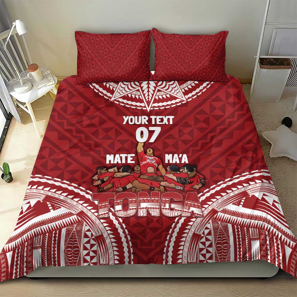Personalized Mate Maa Tonga Rugby Bedding Set Ofa Atu Tonga