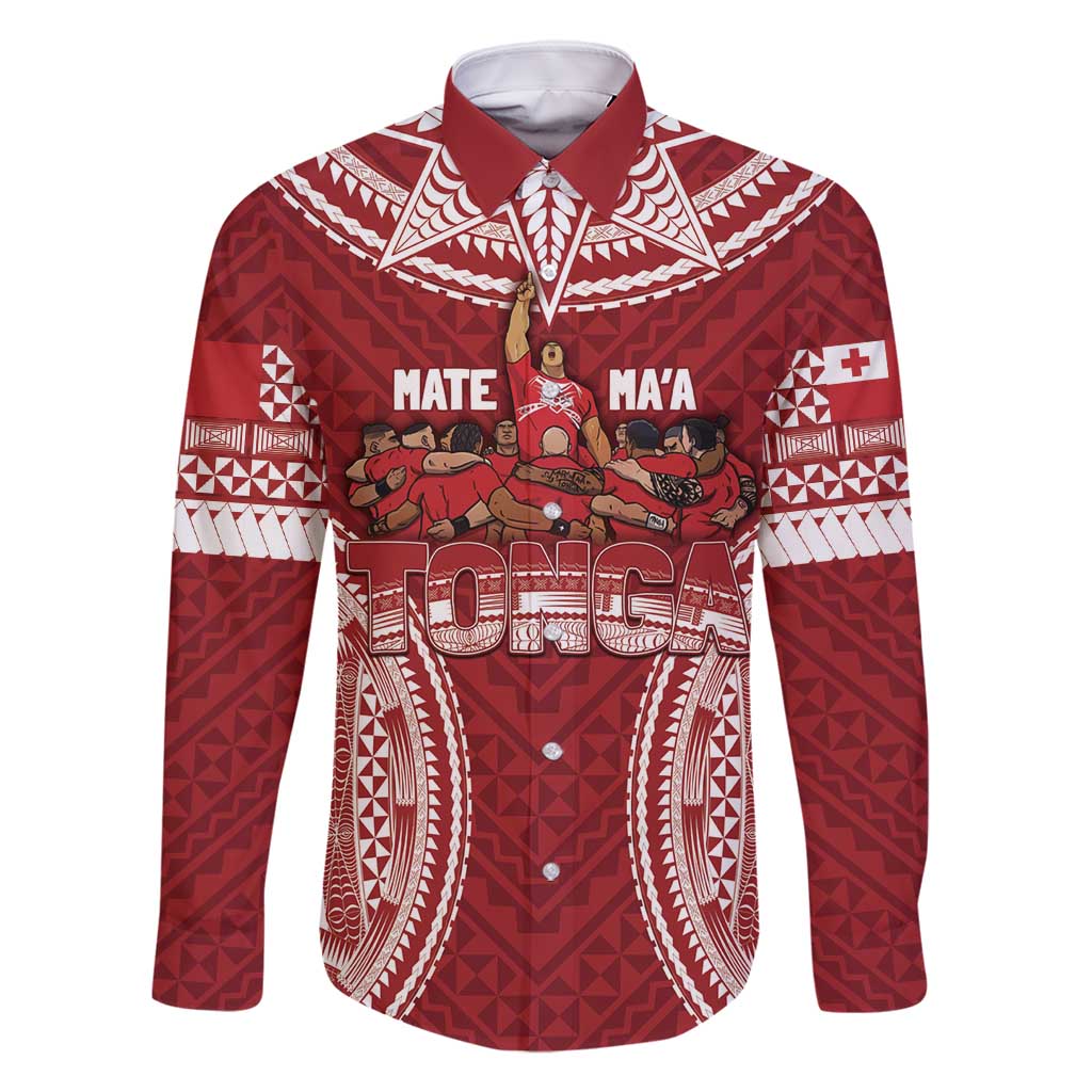 Personalized Mate Maa Tonga Rugby Family Matching Long Sleeve Bodycon Dress and Hawaiian Shirt Ofa Atu Tonga