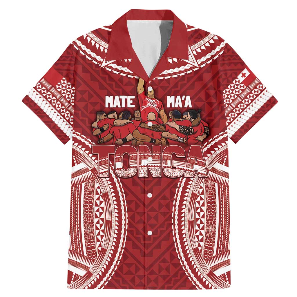 Personalized Mate Maa Tonga Rugby Family Matching Mermaid Dress and Hawaiian Shirt Ofa Atu Tonga