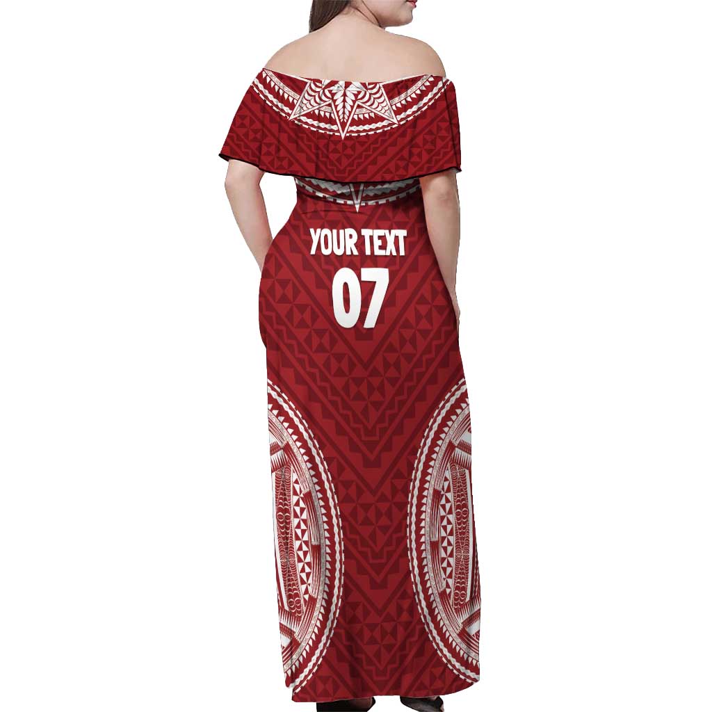 Personalized Mate Maa Tonga Rugby Off Shoulder Maxi Dress Ofa Atu Tonga