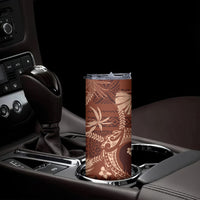Hawaii Plumeria Skinny Tumbler Hau'oli la Makuahine Sunburned