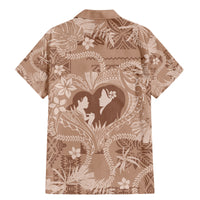 Hawaii Plumeria Family Matching Mermaid Dress and Hawaiian Shirt Hau'oli la Makuahine Beige LT7 - Polynesian Pride
