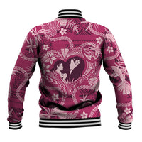 Hawaii Plumeria Baseball Jacket Hau'oli la Makuahine Rosy LT7 - Polynesian Pride