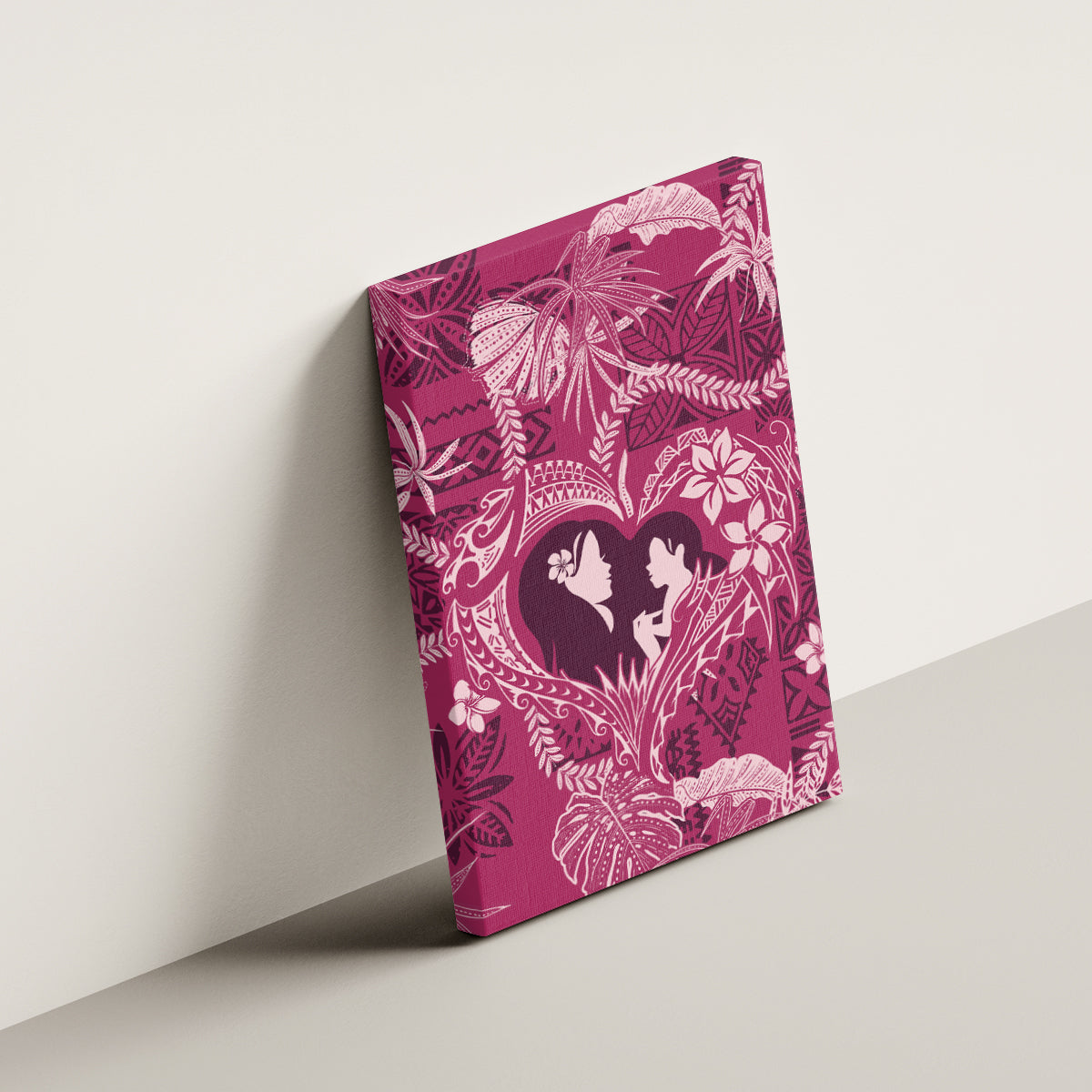 Hawaii Plumeria Canvas Wall Art Hau'oli la Makuahine Rosy LT7 - Polynesian Pride