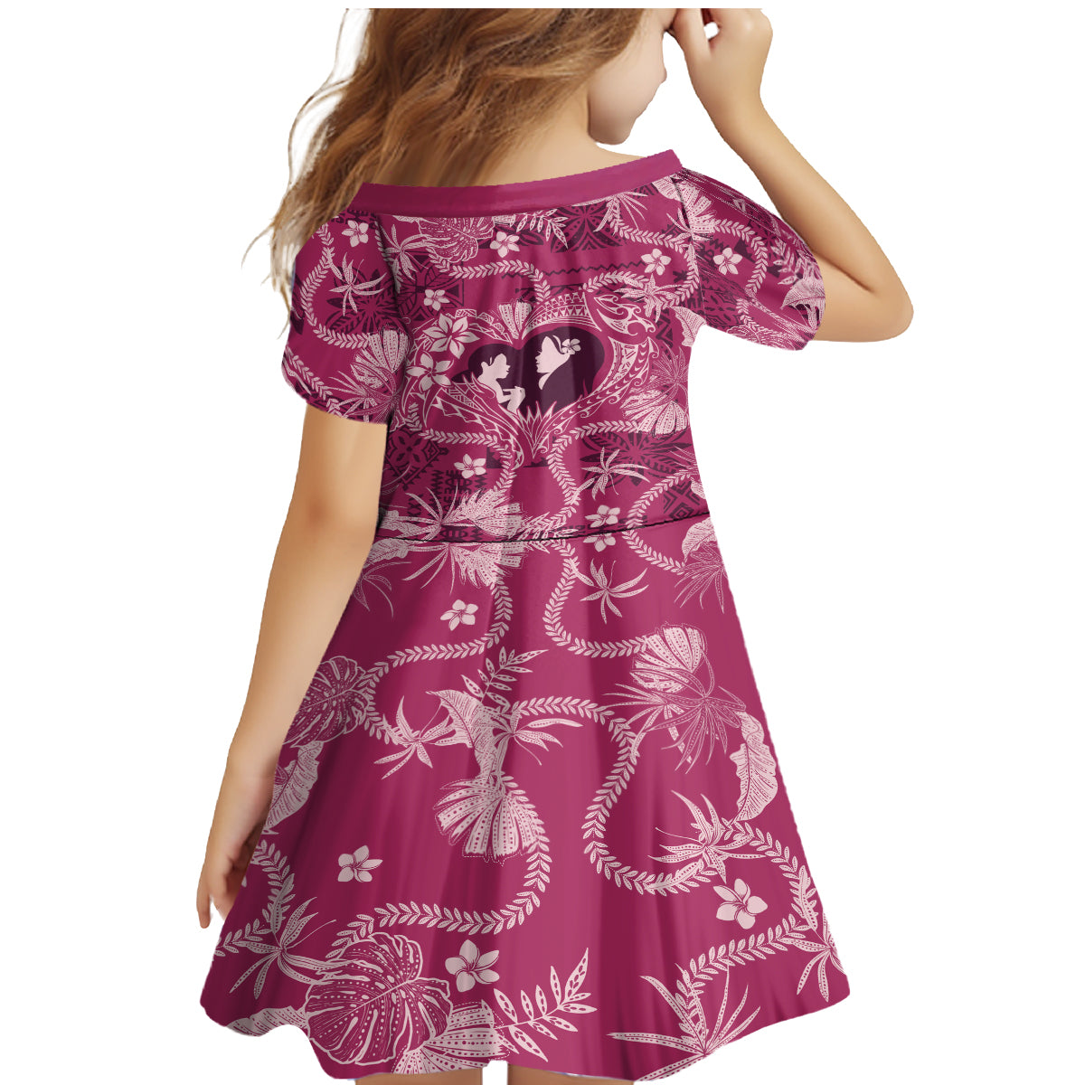 Hawaii Plumeria Family Matching Mermaid Dress and Hawaiian Shirt Hau'oli la Makuahine Rosy LT7 - Polynesian Pride