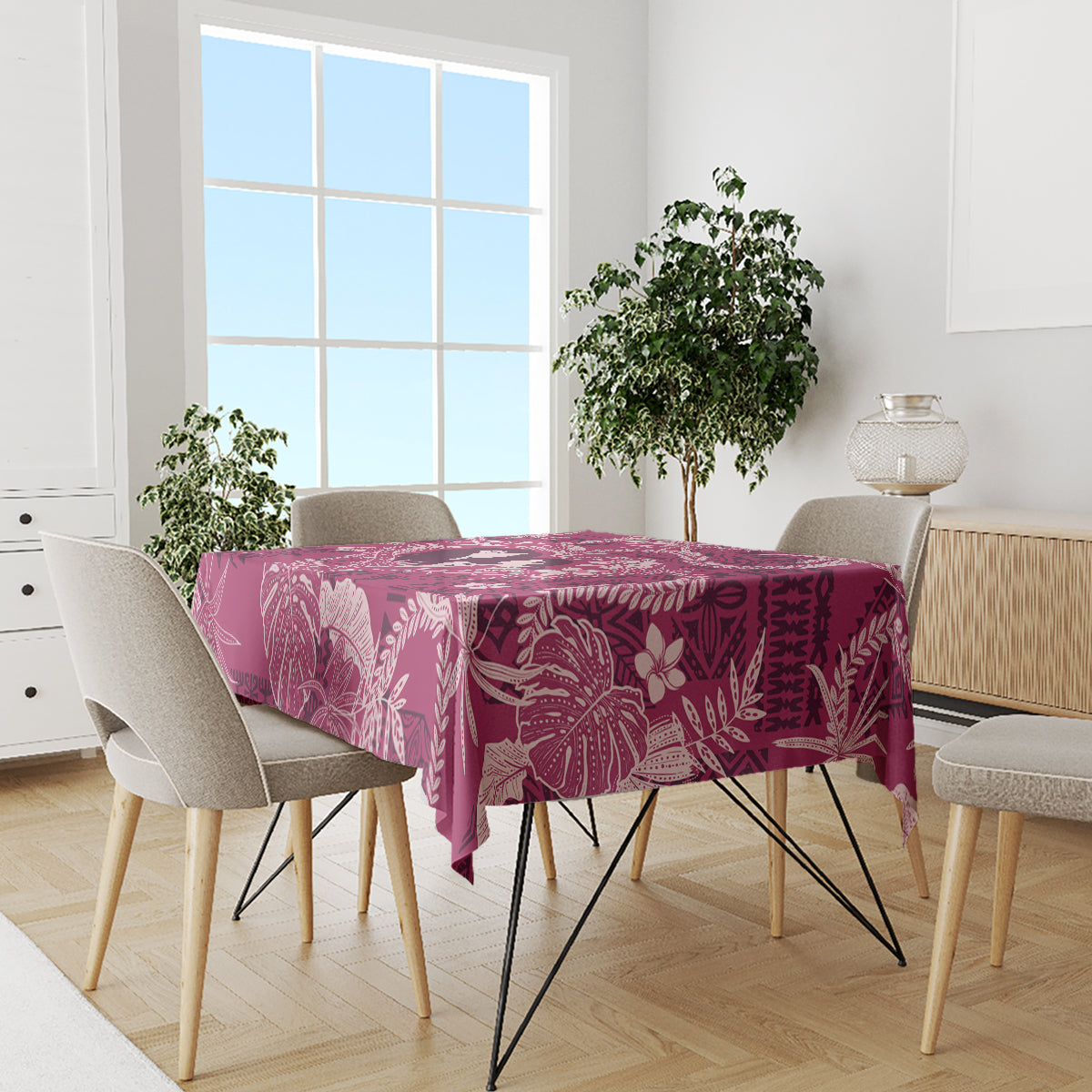 Hawaii Plumeria Tablecloth Hau'oli la Makuahine Rosy LT7 - Polynesian Pride