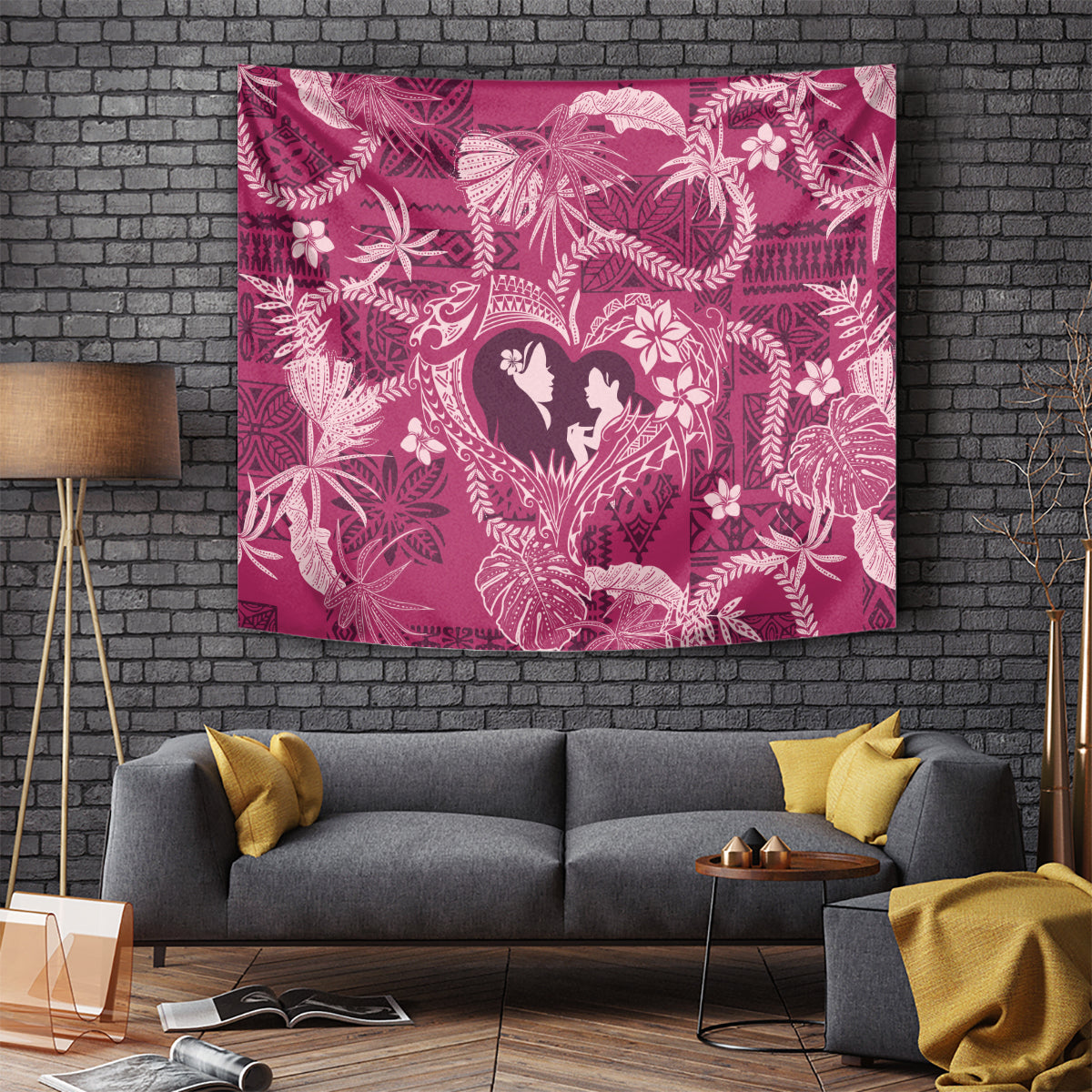 Hawaii Plumeria Tapestry Hau'oli la Makuahine Rosy LT7 - Polynesian Pride