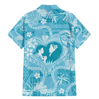 Hawaii Plumeria Family Matching Mermaid Dress and Hawaiian Shirt Hau'oli la Makuahine Turquoise LT7 - Polynesian Pride