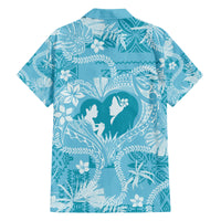 Hawaii Plumeria Family Matching Puletasi and Hawaiian Shirt Hau'oli la Makuahine Turquoise LT7 - Polynesian Pride