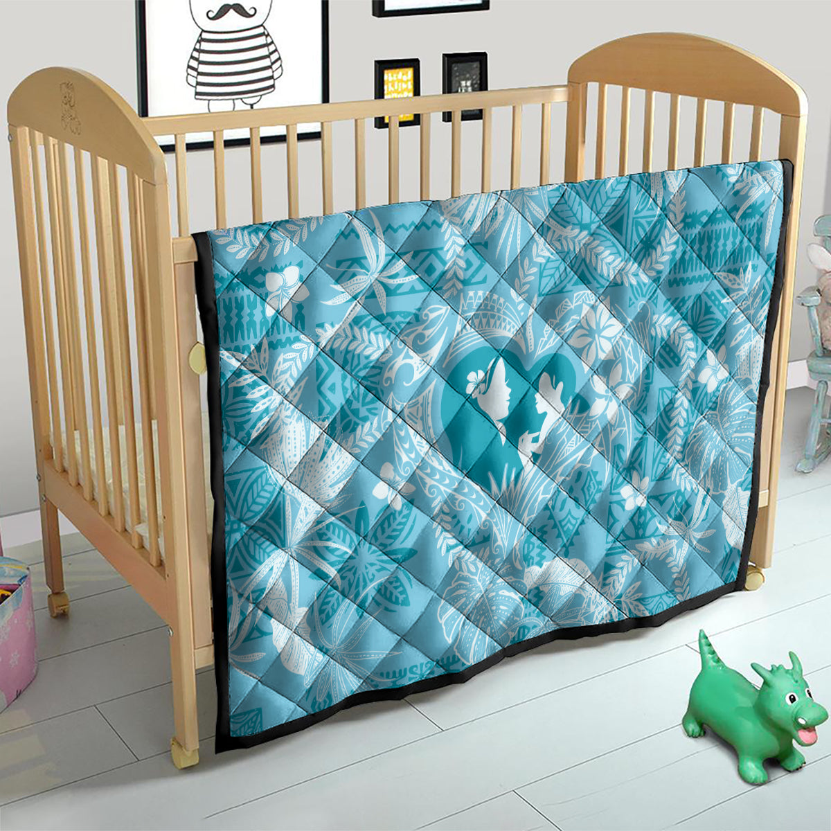 Hawaii Plumeria Quilt Hau'oli la Makuahine Turquoise LT7 - Polynesian Pride