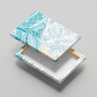 Polynesia Humpback Whale Canvas Wall Art Tropical Plumeria Turquoise