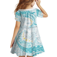 Polynesia Humpback Whale Family Matching Off Shoulder Maxi Dress and Hawaiian Shirt Tropical Plumeria Turquoise