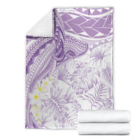 Polynesia Humpback Whale Blanket Tropical Plumeria Lavender
