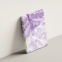 Polynesia Humpback Whale Canvas Wall Art Tropical Plumeria Lavender