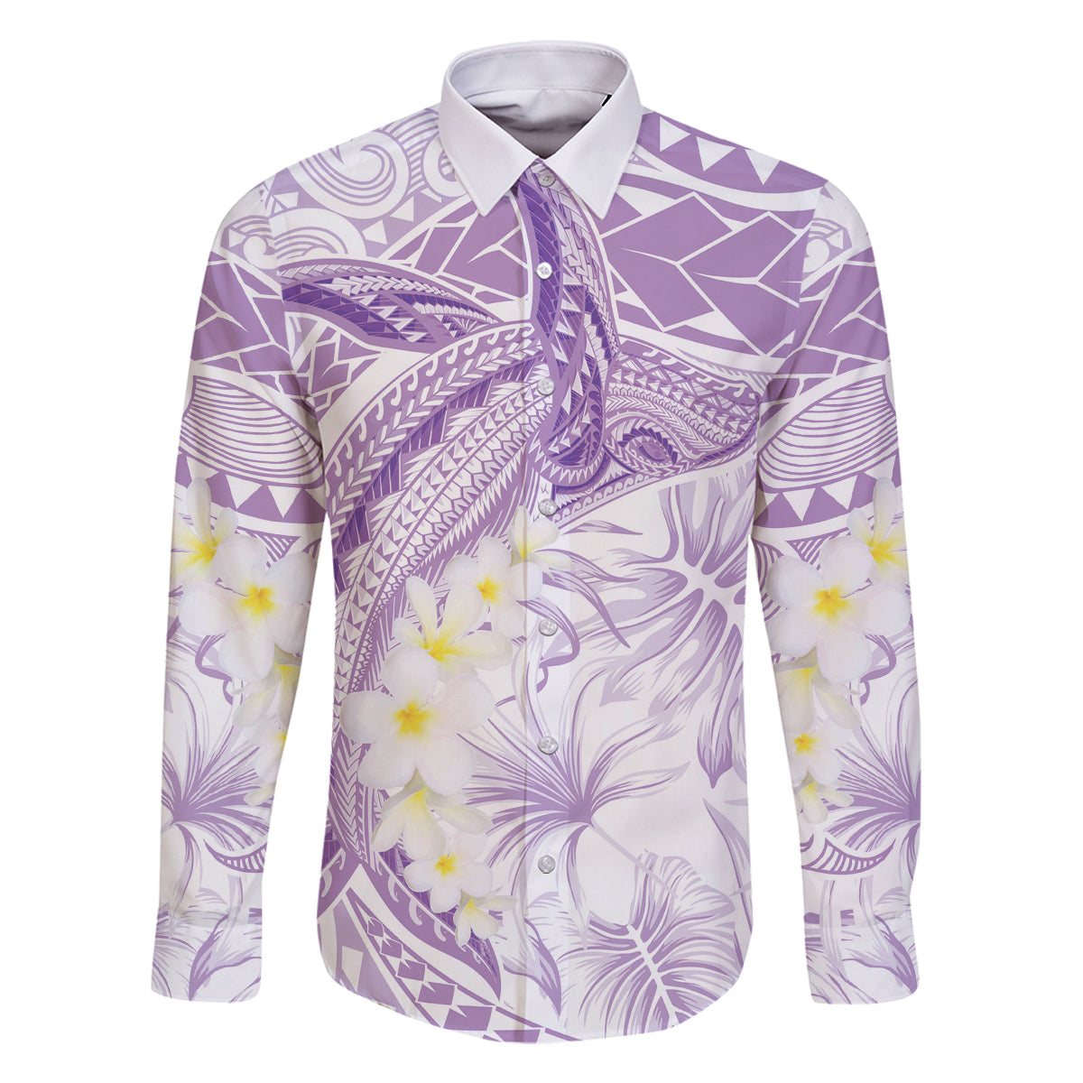 Polynesia Humpback Whale Family Matching Off Shoulder Short Dress and Hawaiian Shirt Tropical Plumeria Lavender