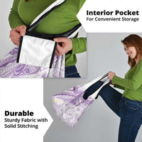 Polynesia Humpback Whale Grocery Bag Tropical Plumeria Lavender