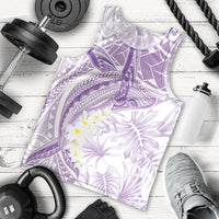 Polynesia Humpback Whale Men Tank Top Tropical Plumeria Lavender