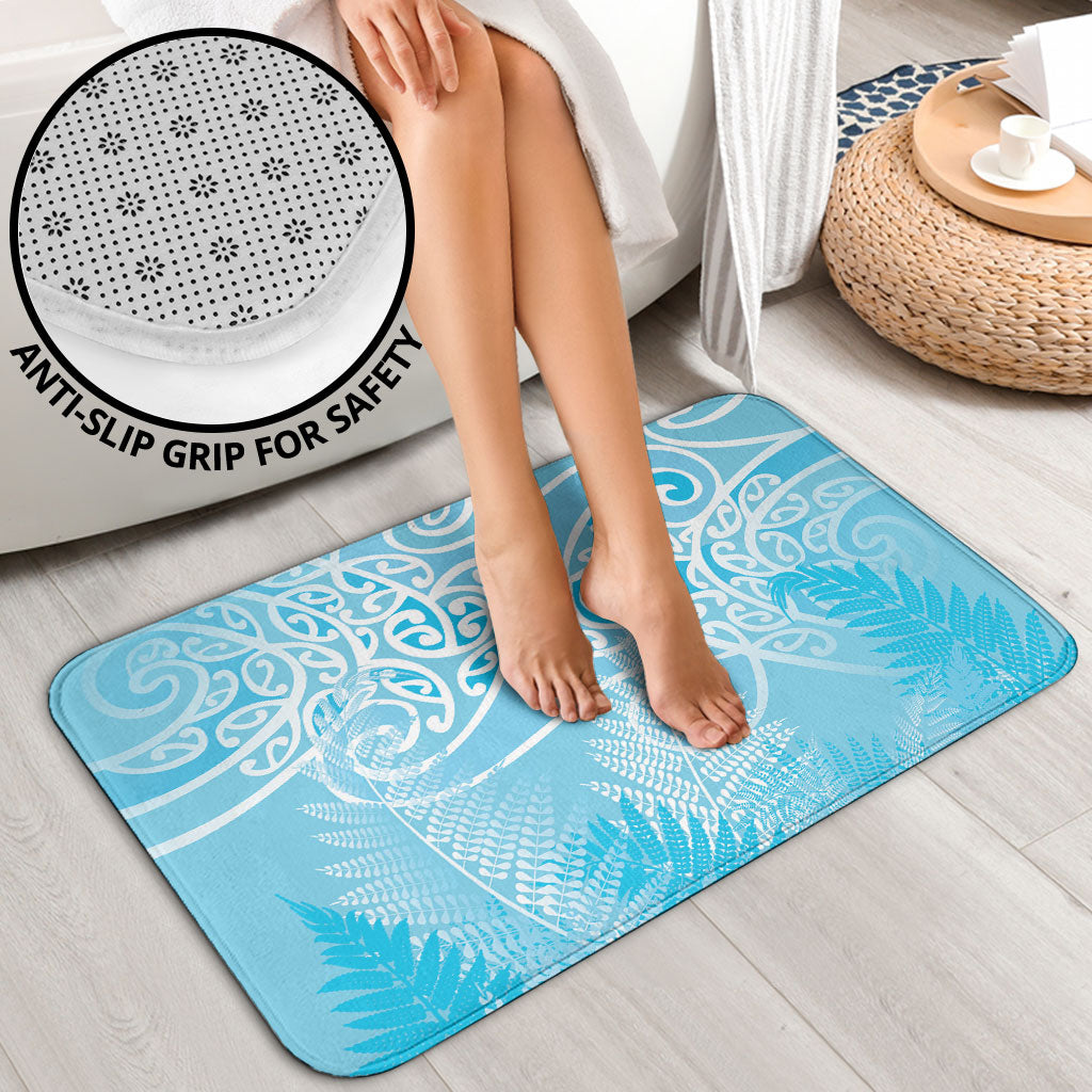 Aotearoa Maori Koru Curves Bathroom Set Silver Ferns - Turquoise