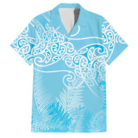 Aotearoa Maori Koru Curves Family Matching Mermaid Dress and Hawaiian Shirt Silver Ferns - Turquoise