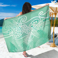 Aotearoa Maori Koru Curves Sarong Silver Ferns - Mint