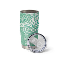Aotearoa Maori Koru Curves Tumbler Cup Silver Ferns - Mint
