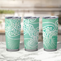 Aotearoa Maori Koru Curves Tumbler Cup Silver Ferns - Mint