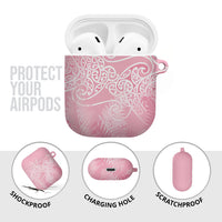 Aotearoa Maori Koru Curves AirPods Case Silver Ferns - Rose Pink